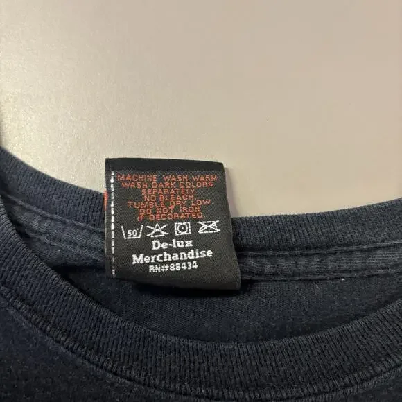 Vintage Harley Davidson Long Sleeve T Shirt Large Black Blue Flame Hits Rare - Picture 5 of 7